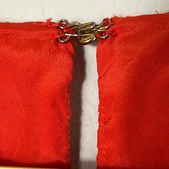 EUC J. Crew Eyelet Flutter Sleeve Poppy Dress Orange Red Black Label Size 4
