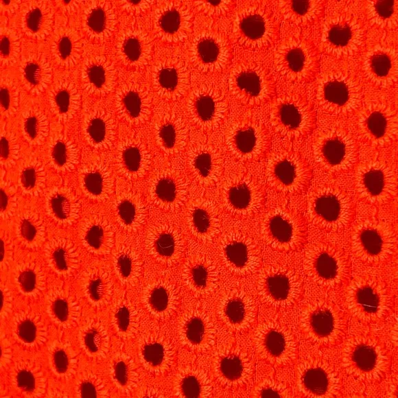 EUC J. Crew Eyelet Flutter Sleeve Poppy Dress Orange Red Black Label Size 4
