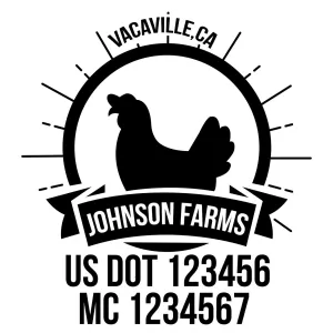 Farm Company Name Truck Decal (USDOT), 2 Pack