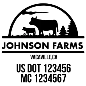 Farm Company Name Truck Decal (USDOT), 2 Pack