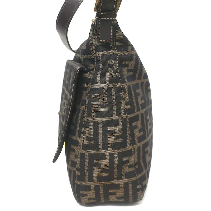 Fendi Big Mama Baguette Shoulder Bag Brown Zucca Canvas Large Hobo