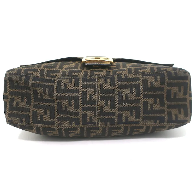 Fendi Big Mama Baguette Shoulder Bag Brown Zucca Canvas Large Hobo