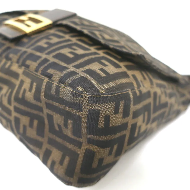 Fendi Big Mama Baguette Shoulder Bag Brown Zucca Canvas Large Hobo