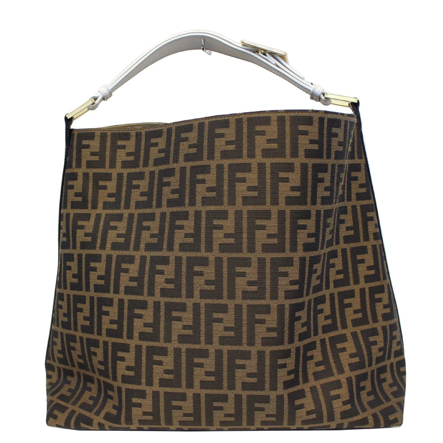 FENDI Zucca Canvas Large Hobo Bag Tobacco