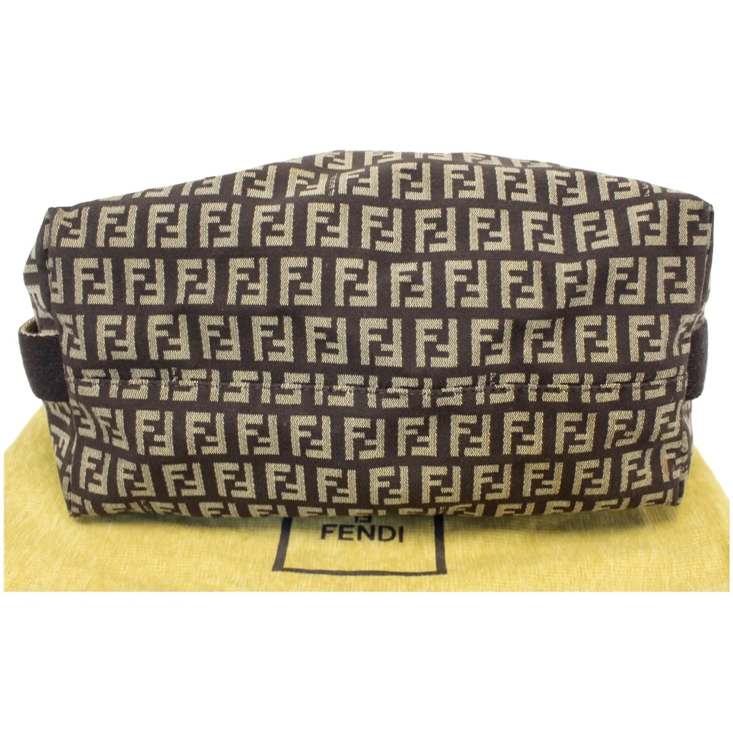 FENDI Zucchino Canvas Crossbody Bag Brown