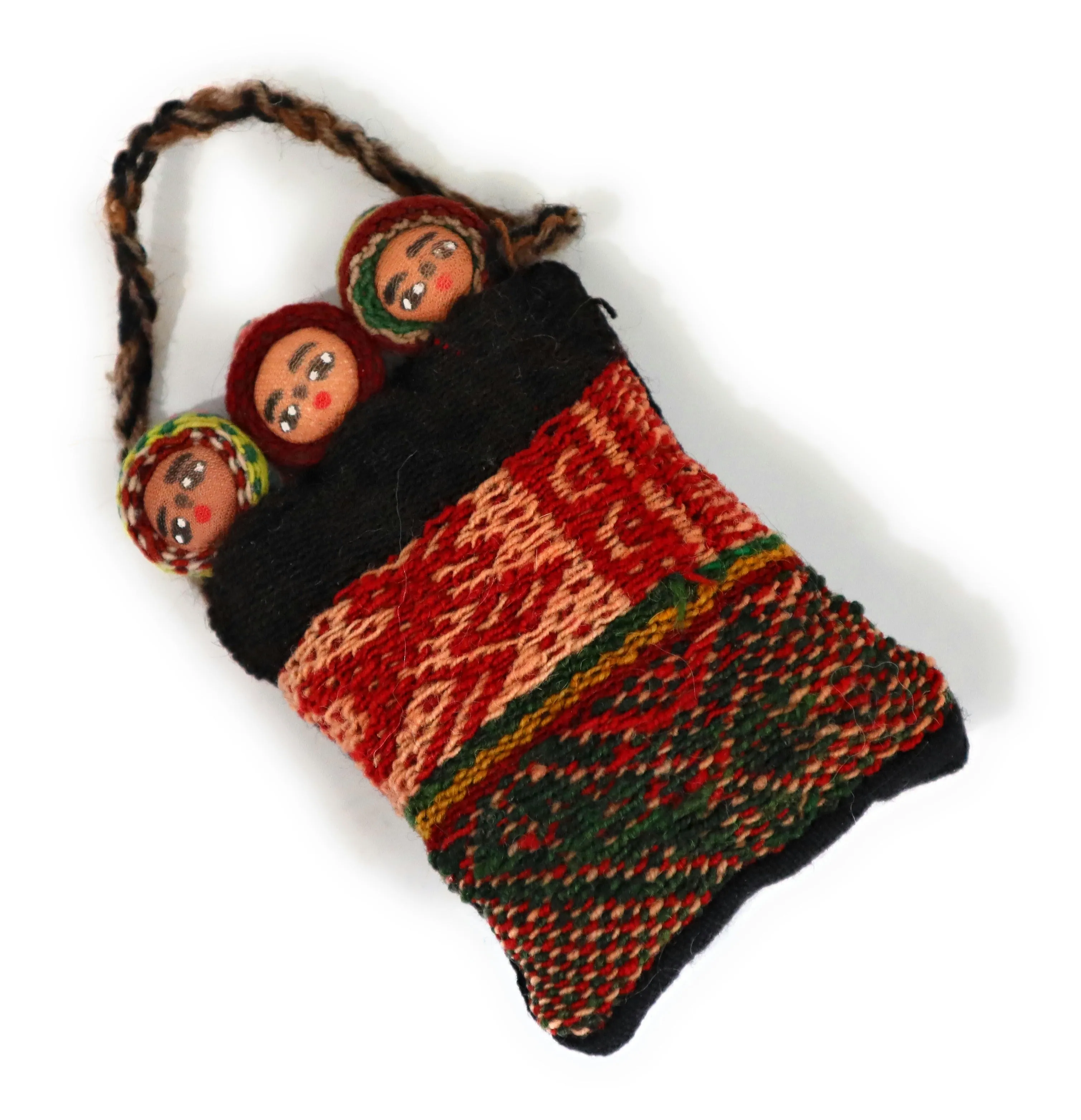 Fertility Amulet ,Small Peruvian Funerary Dolls, Dolls Wrapped on Handwoven Peruvian Textile.