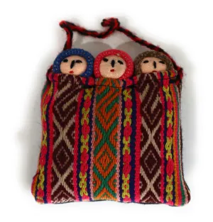 Fertility Amulet ,Small Peruvian Funerary Dolls, Dolls Wrapped on Handwoven Peruvian Textile.