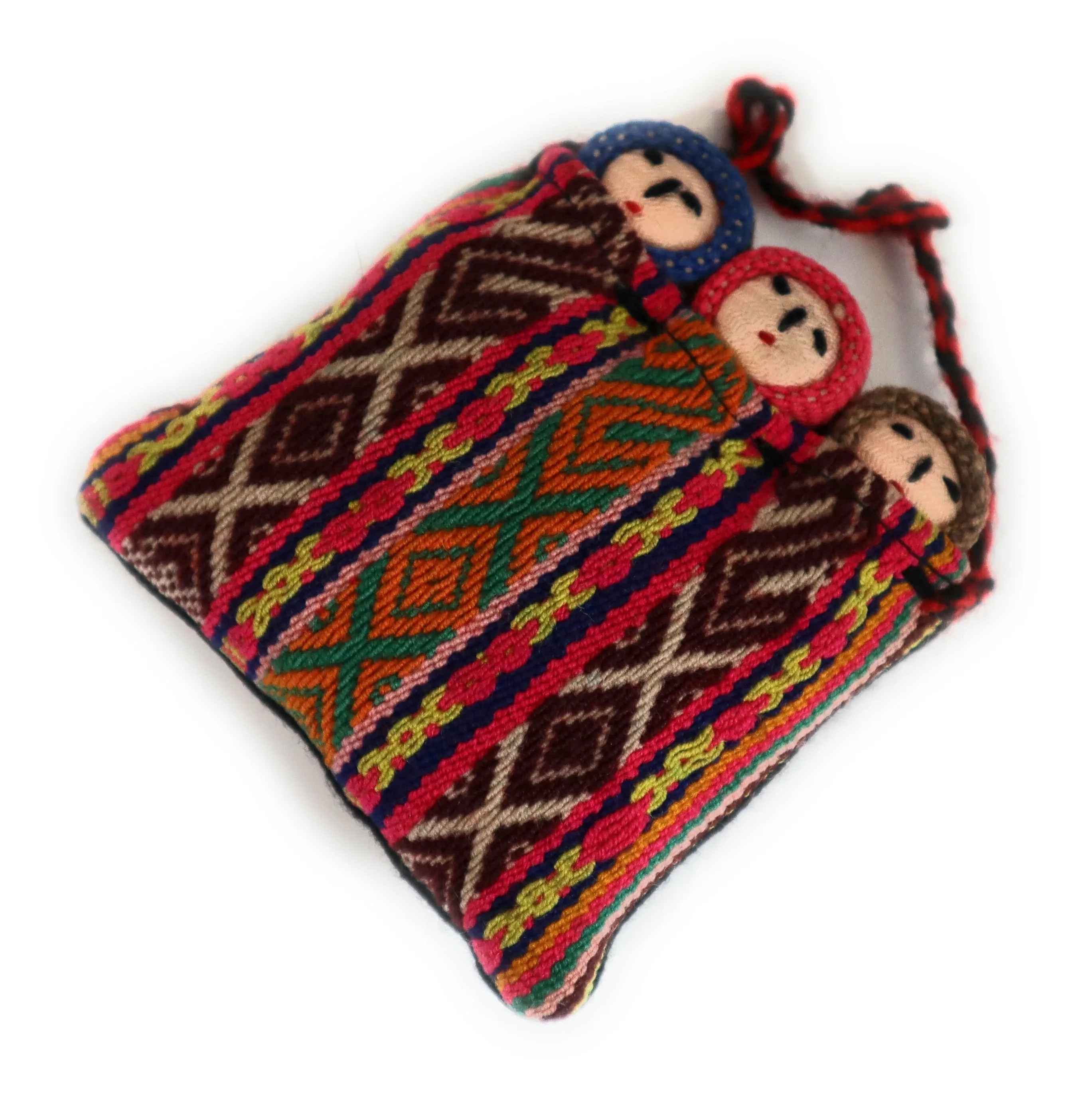 Fertility Amulet ,Small Peruvian Funerary Dolls, Dolls Wrapped on Handwoven Peruvian Textile.