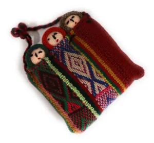 Fertility Amulet ,Small Peruvian Funerary Dolls, Dolls Wrapped on Handwoven Peruvian Textile.