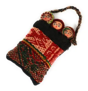 Fertility Amulet ,Small Peruvian Funerary Dolls, Dolls Wrapped on Handwoven Peruvian Textile.