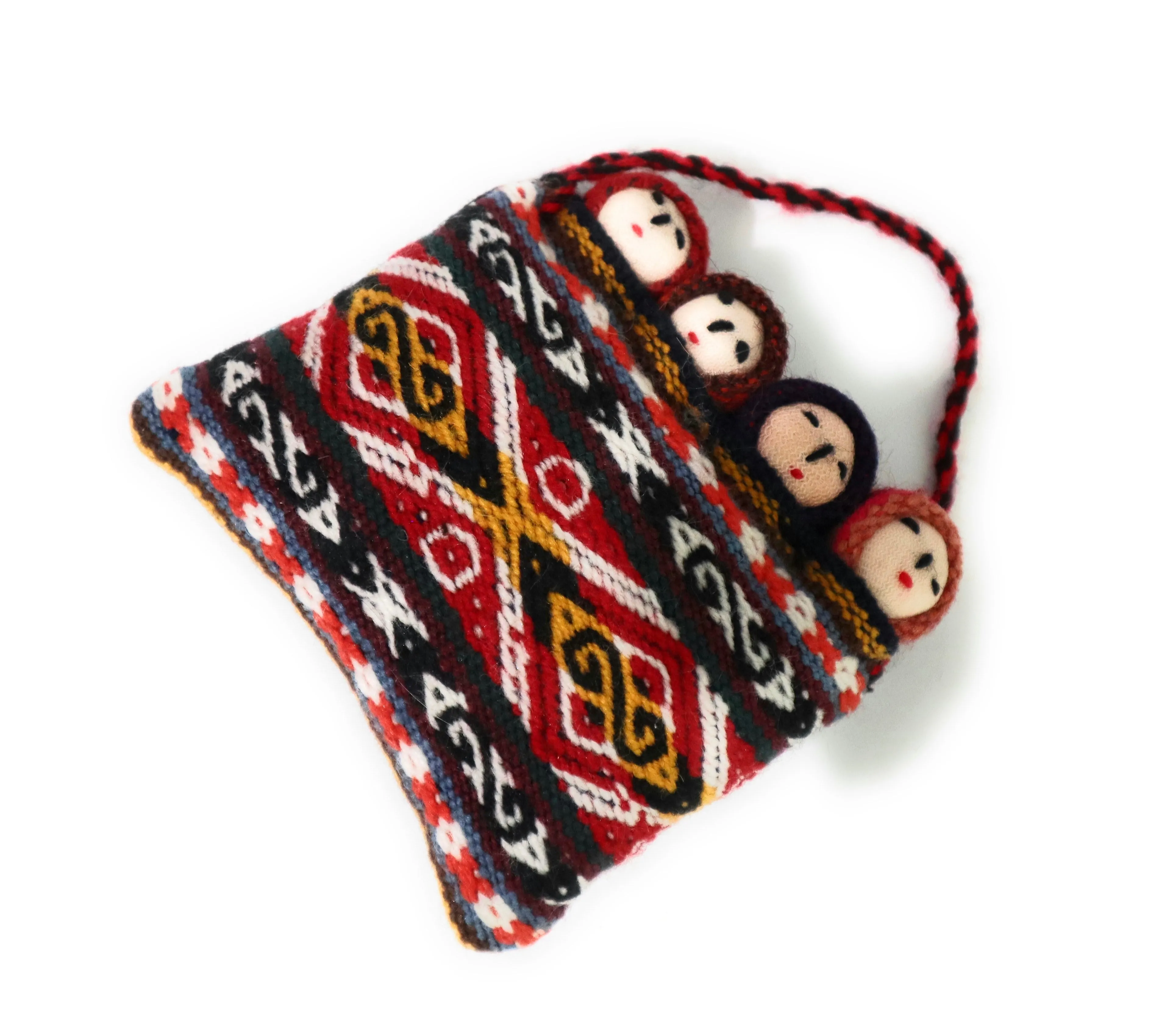 Fertility Amulet ,Small Peruvian Funerary Dolls, Dolls Wrapped on Handwoven Peruvian Textile.