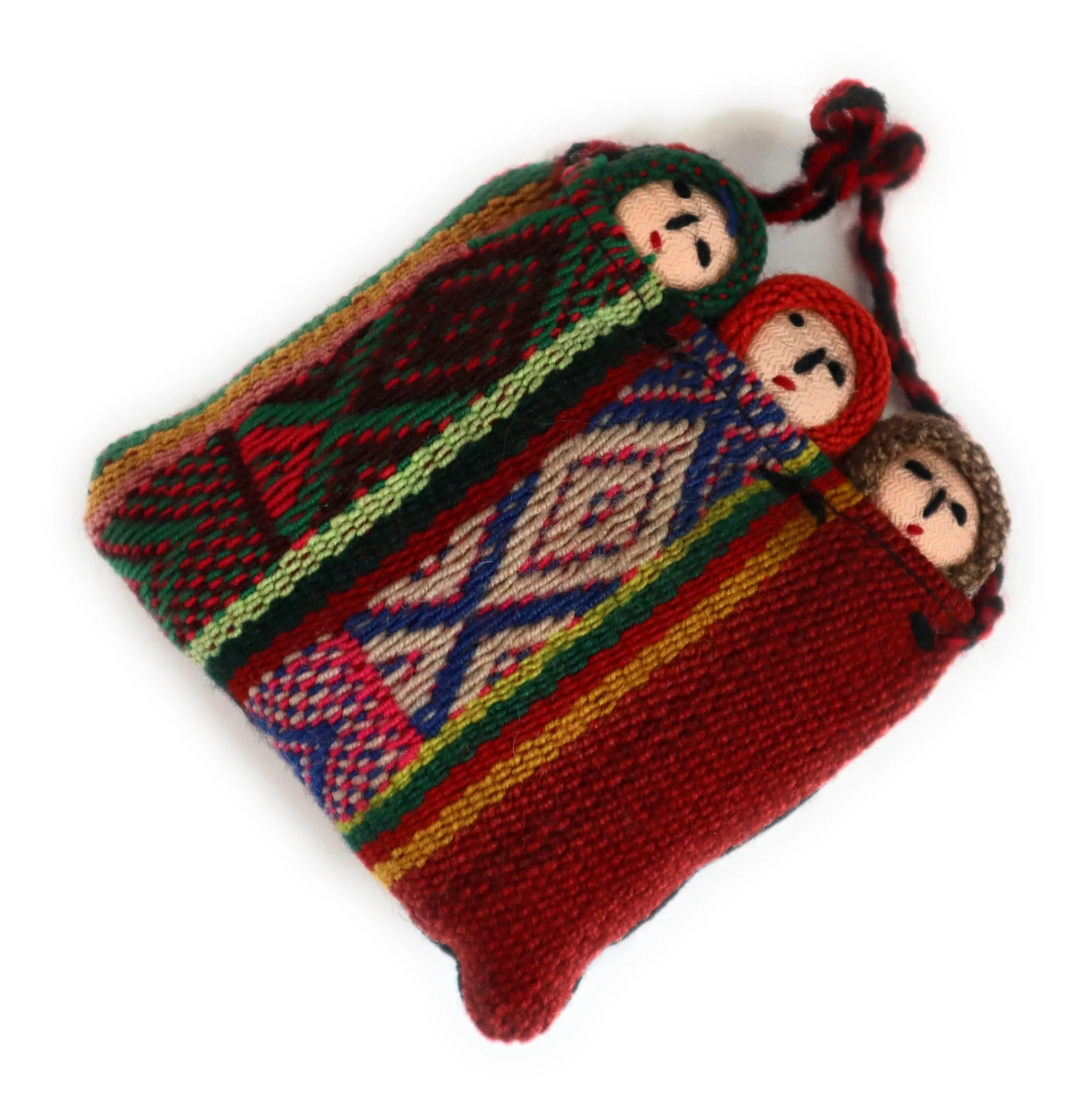 Fertility Amulet ,Small Peruvian Funerary Dolls, Dolls Wrapped on Handwoven Peruvian Textile.