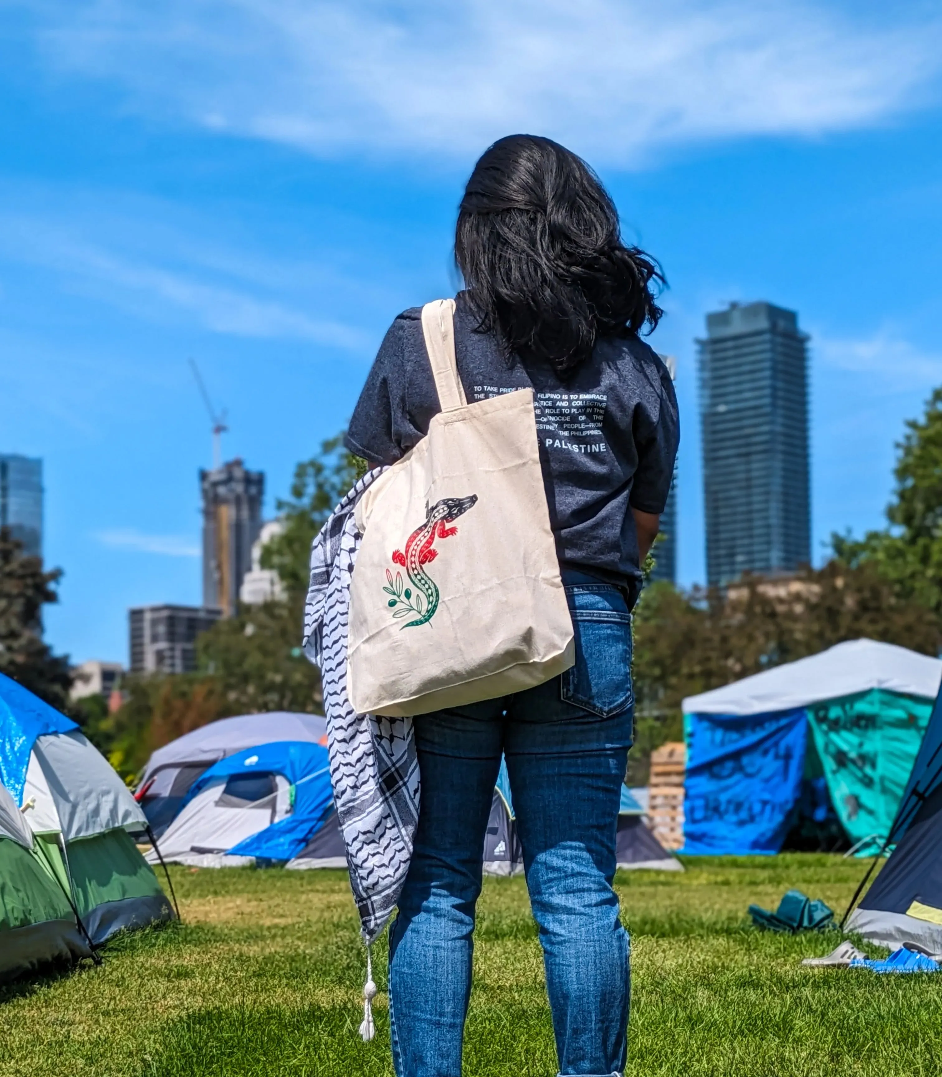Free Palestine Baybayin Tote Bag