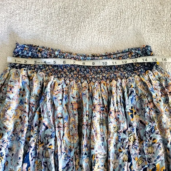 Free People Blue Roaming Wild Skirt Handkerchief Hobo Hippie Gypsy Rodeo