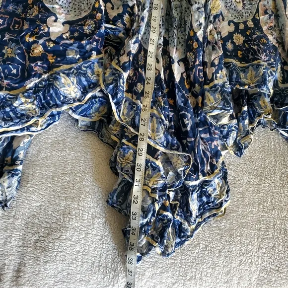 Free People Blue Roaming Wild Skirt Handkerchief Hobo Hippie Gypsy Rodeo