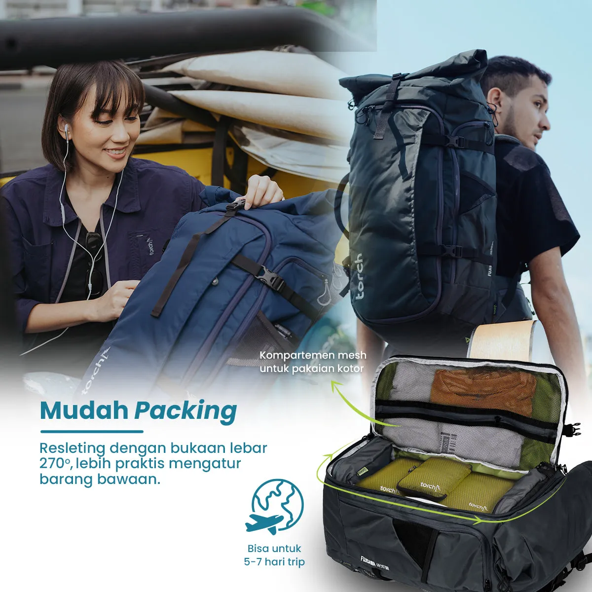 Fujisawa Travel Backpack 45 3 Liter
