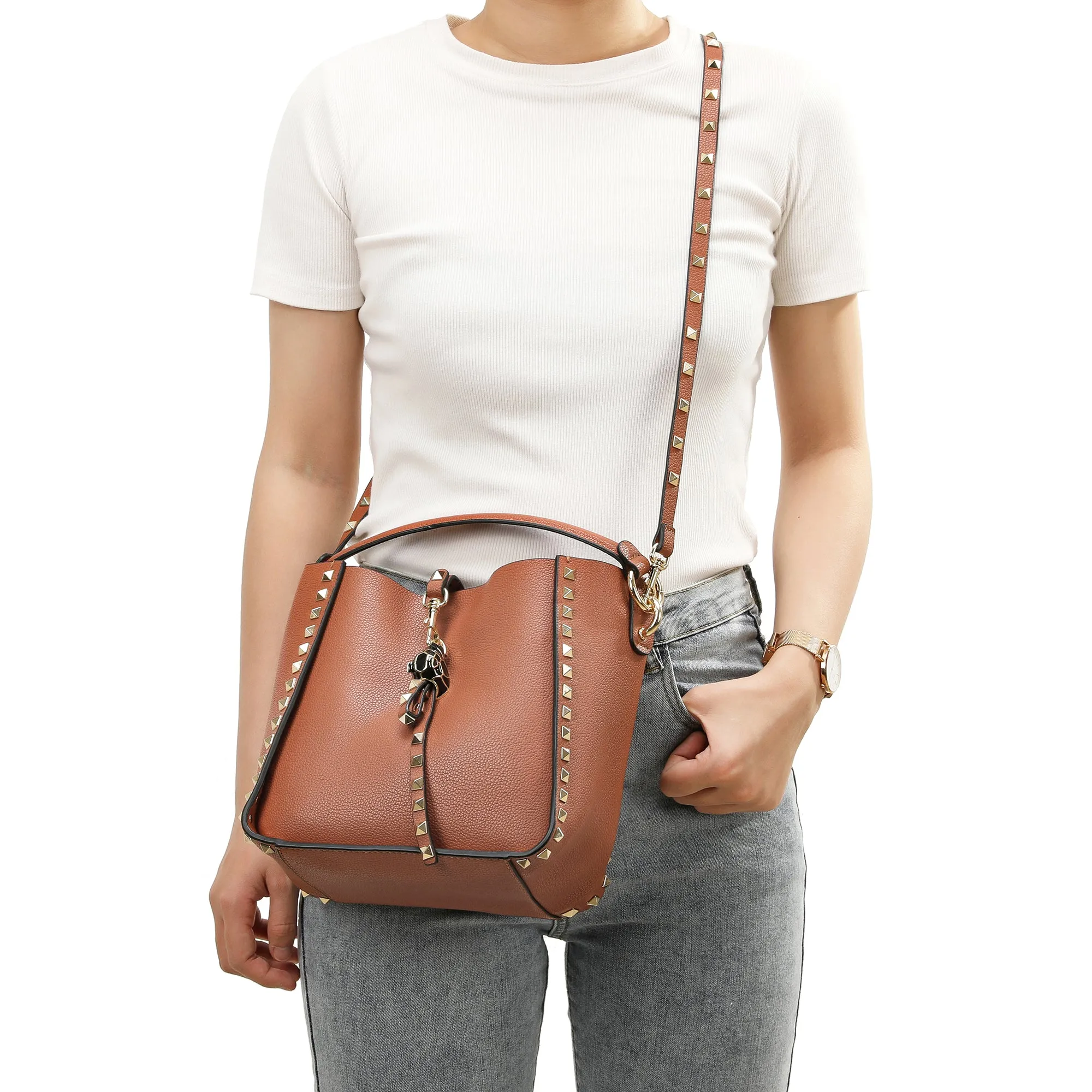 Full-Grain Leather Hobo/ Shoulder Bag