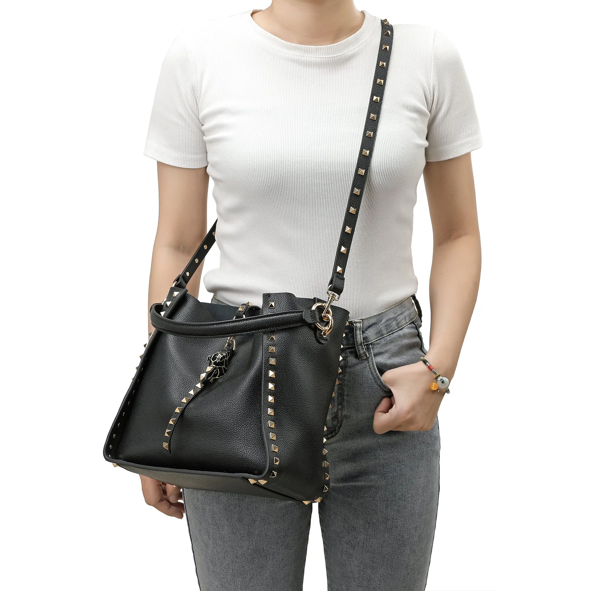 Full-Grain Leather Hobo/ Shoulder Bag