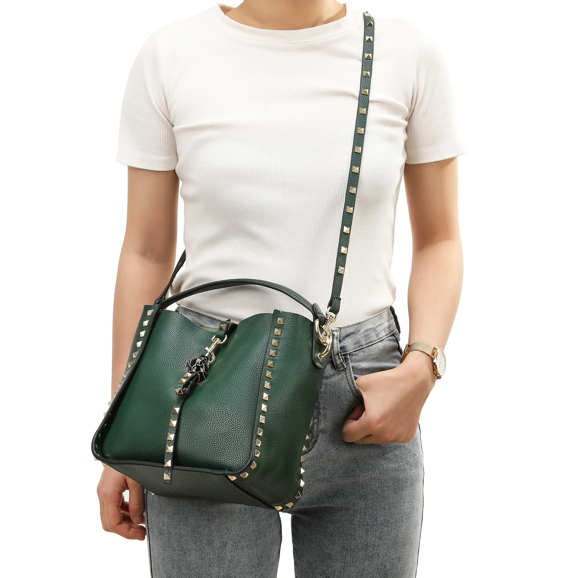 Full-Grain Leather Hobo/ Shoulder Bag
