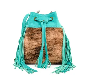 Gabby - Brindle w/ Turquoise Leather