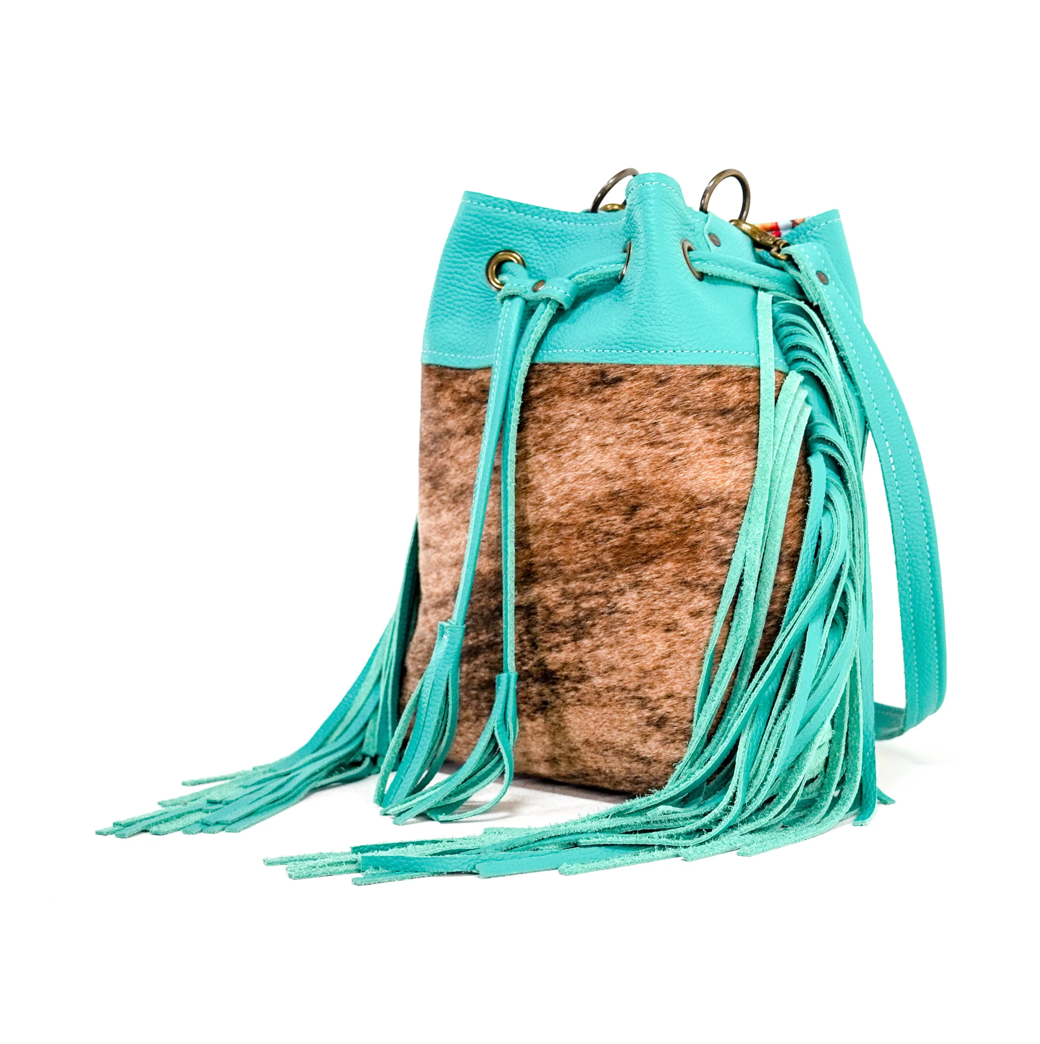 Gabby - Brindle w/ Turquoise Leather