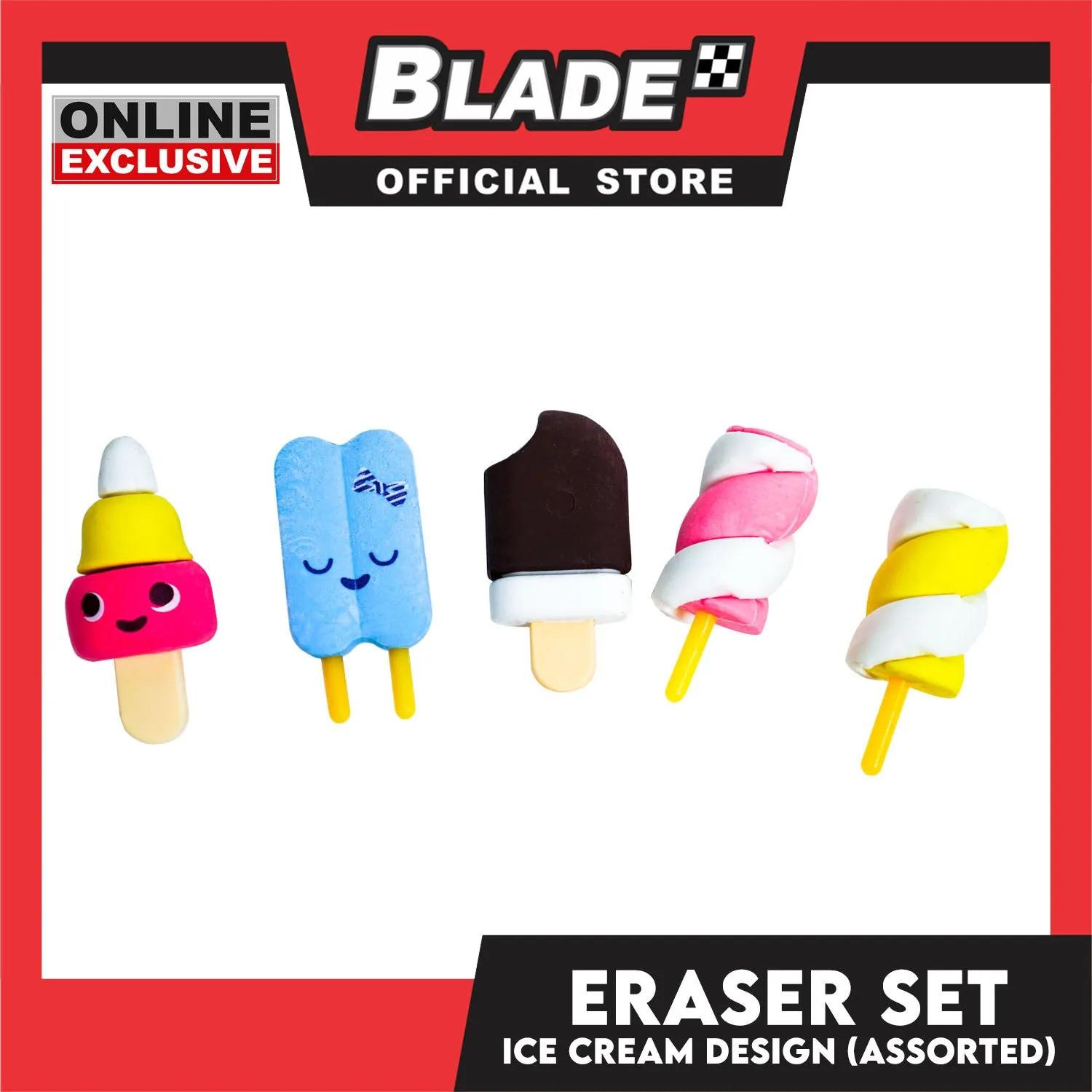 Gifts Pencil Eraser, Ice Cream Designs XGD-714  (Assorted Designs and Colors)