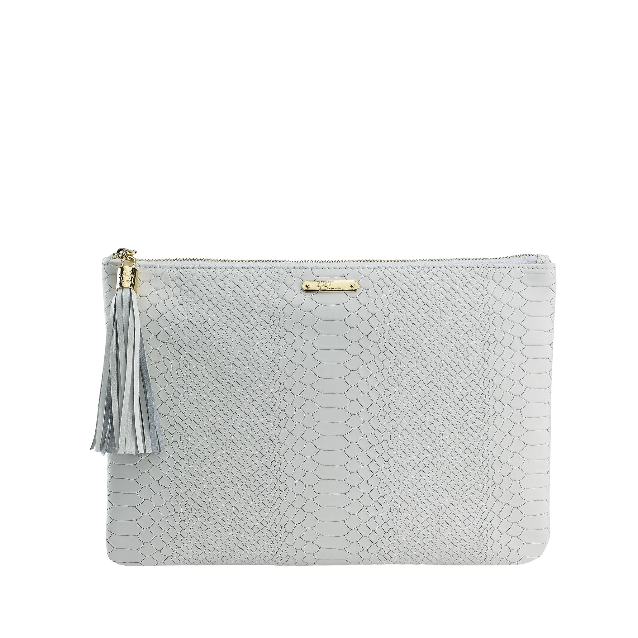 Gigi NY Python Leather Zip All-In-One Clutch