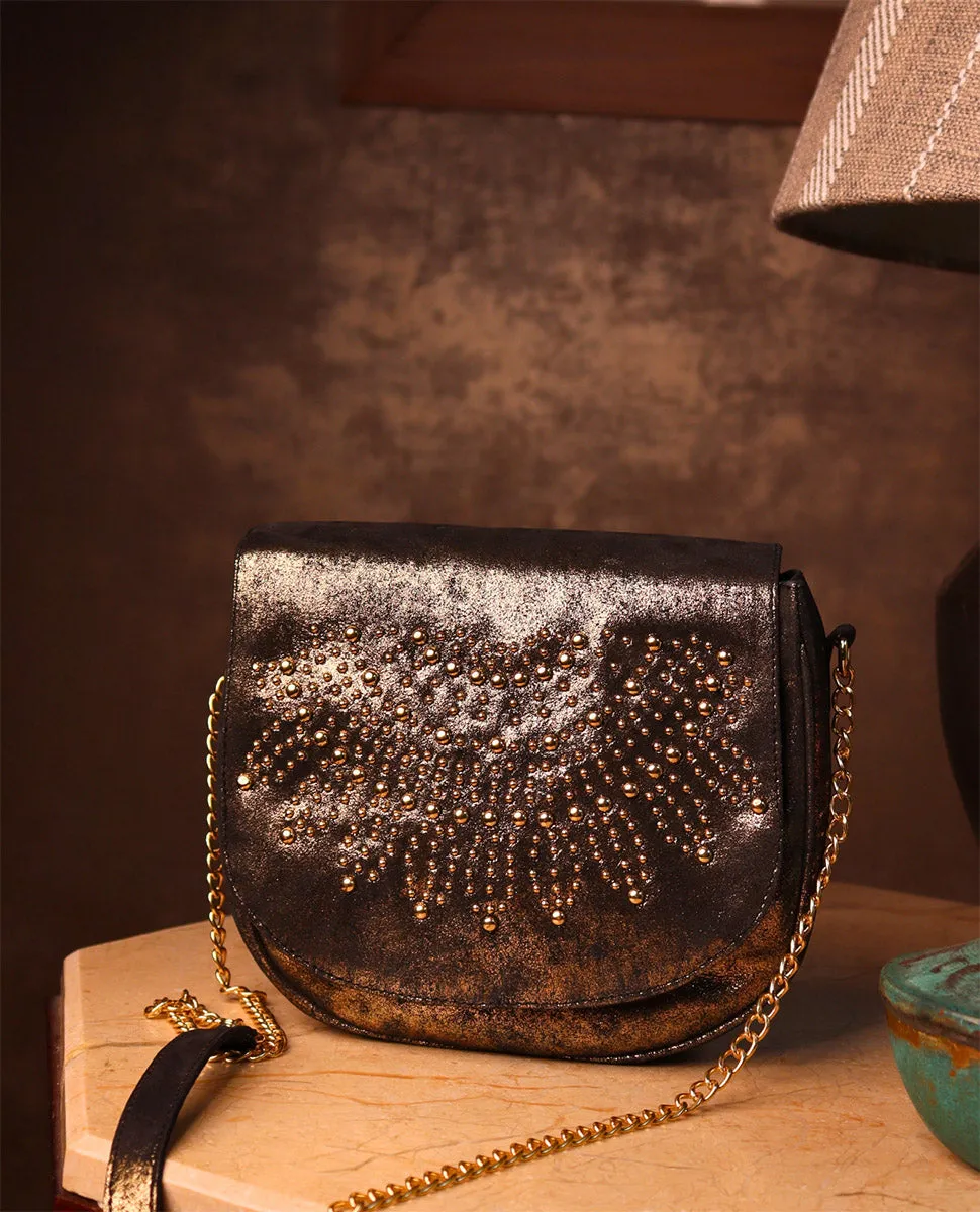 Gina Gold Antique Leather  Sling Bag