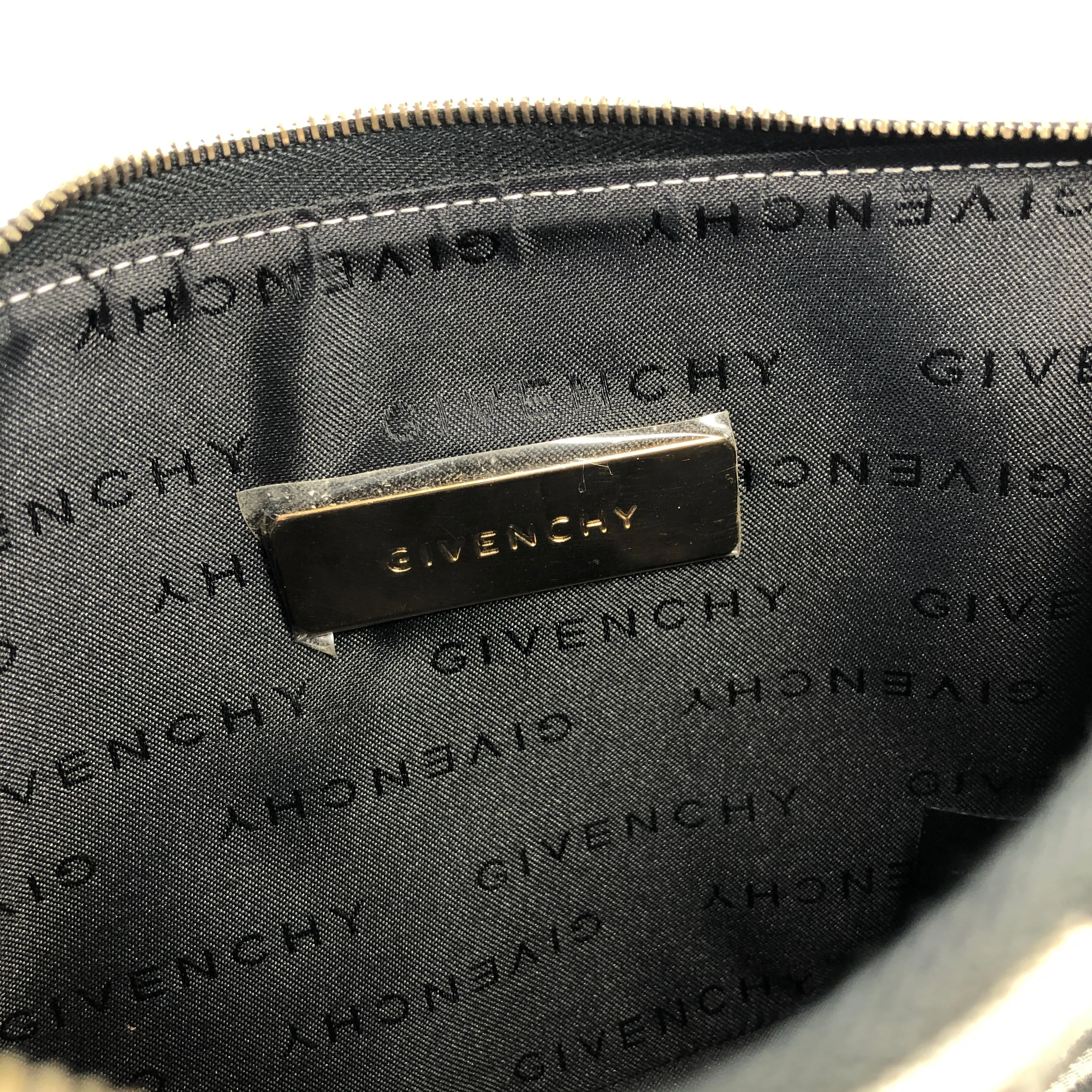 GIVENCHY Monogram Logo Canvas Hobo bag Handbag Black Vintage Old 3yxbf7
