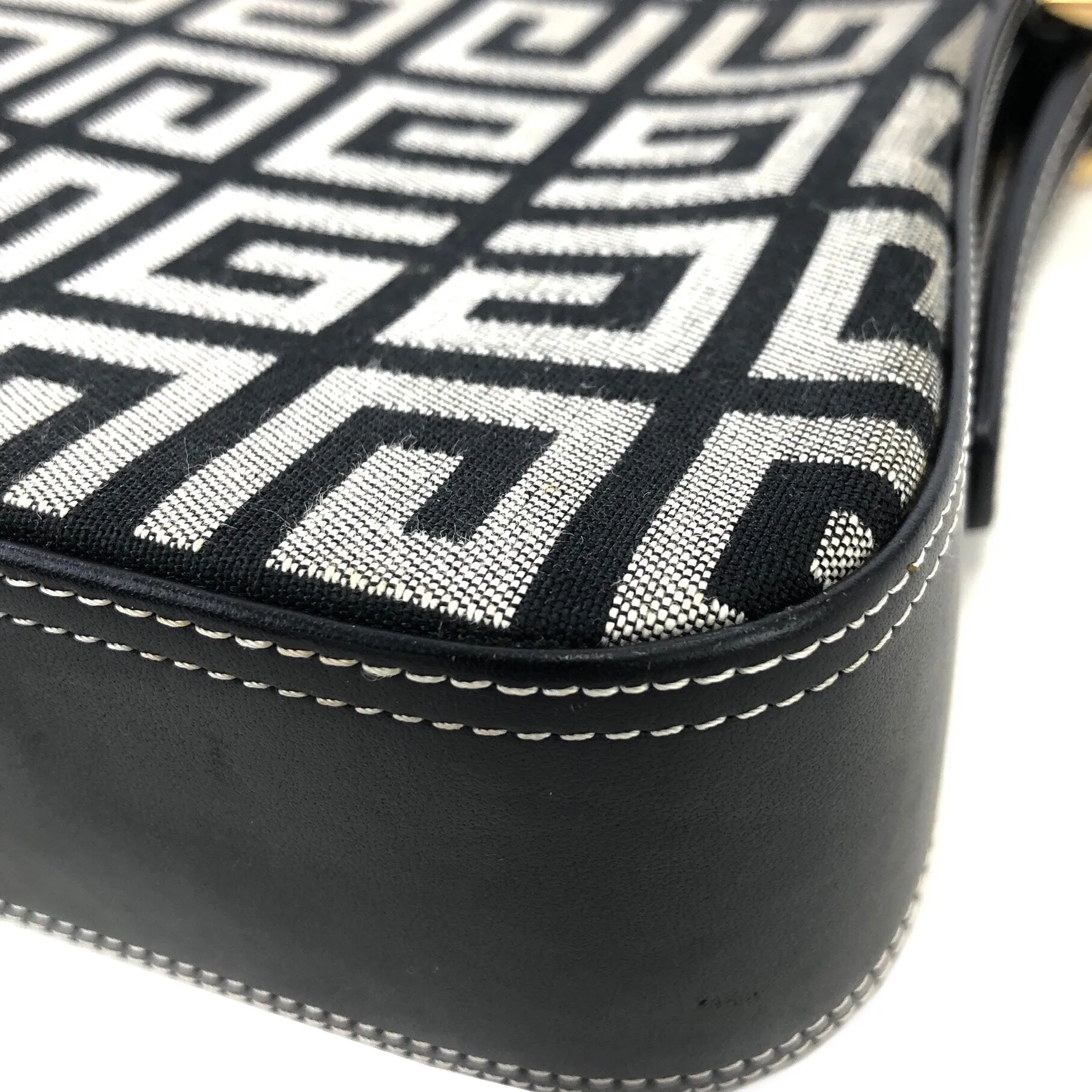 GIVENCHY Monogram Logo Canvas Hobo bag Handbag Black Vintage Old 3yxbf7