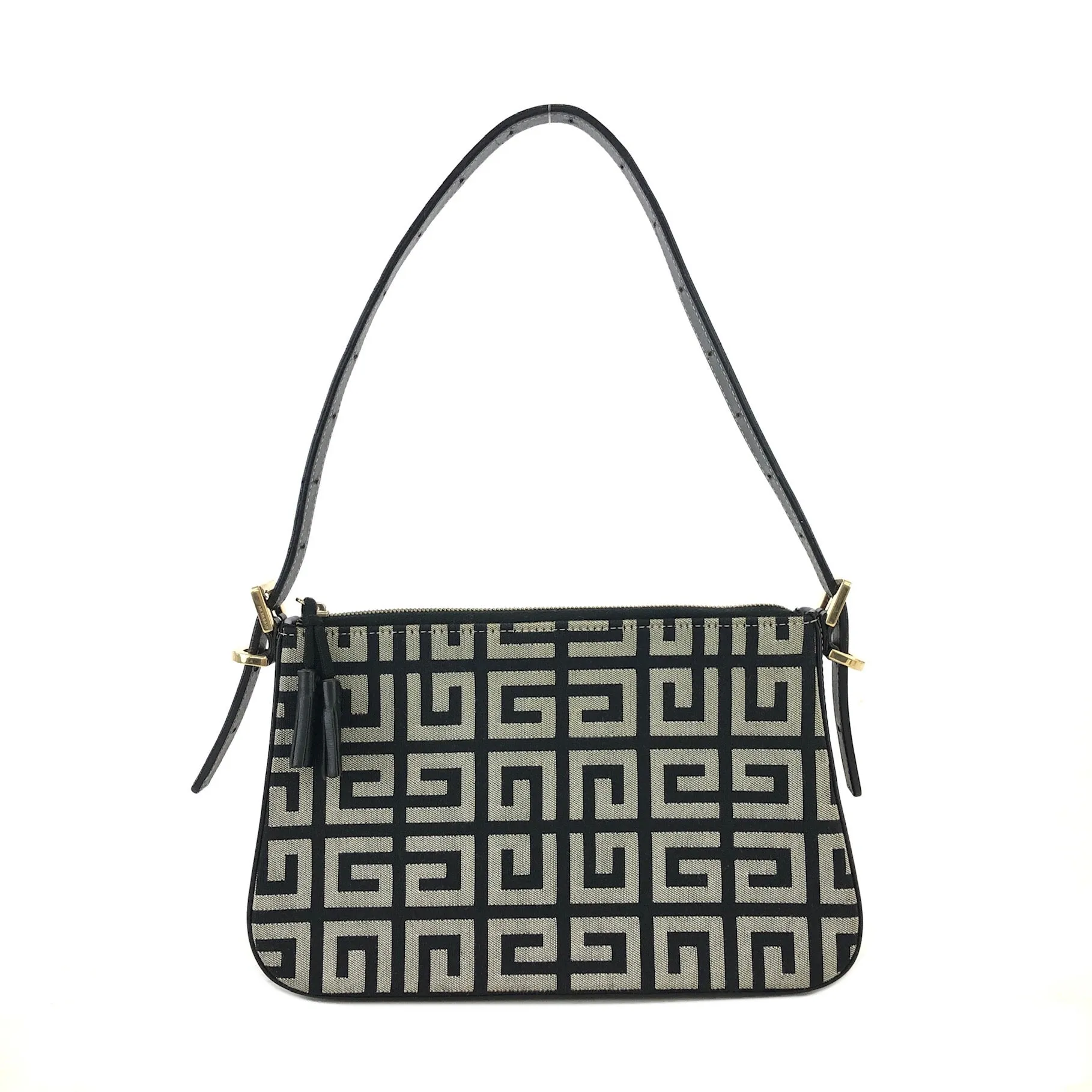 GIVENCHY Monogram Logo Canvas Hobo bag Handbag Black Vintage Old 3yxbf7