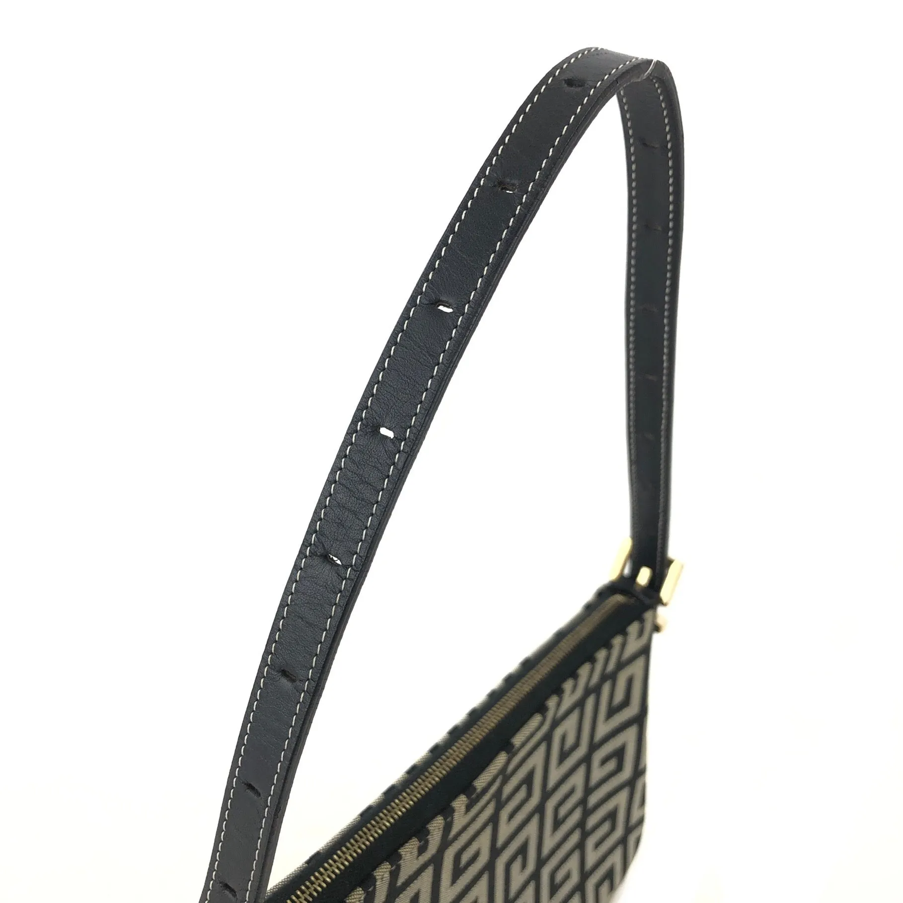 GIVENCHY Monogram Logo Canvas Hobo bag Handbag Black Vintage Old 3yxbf7