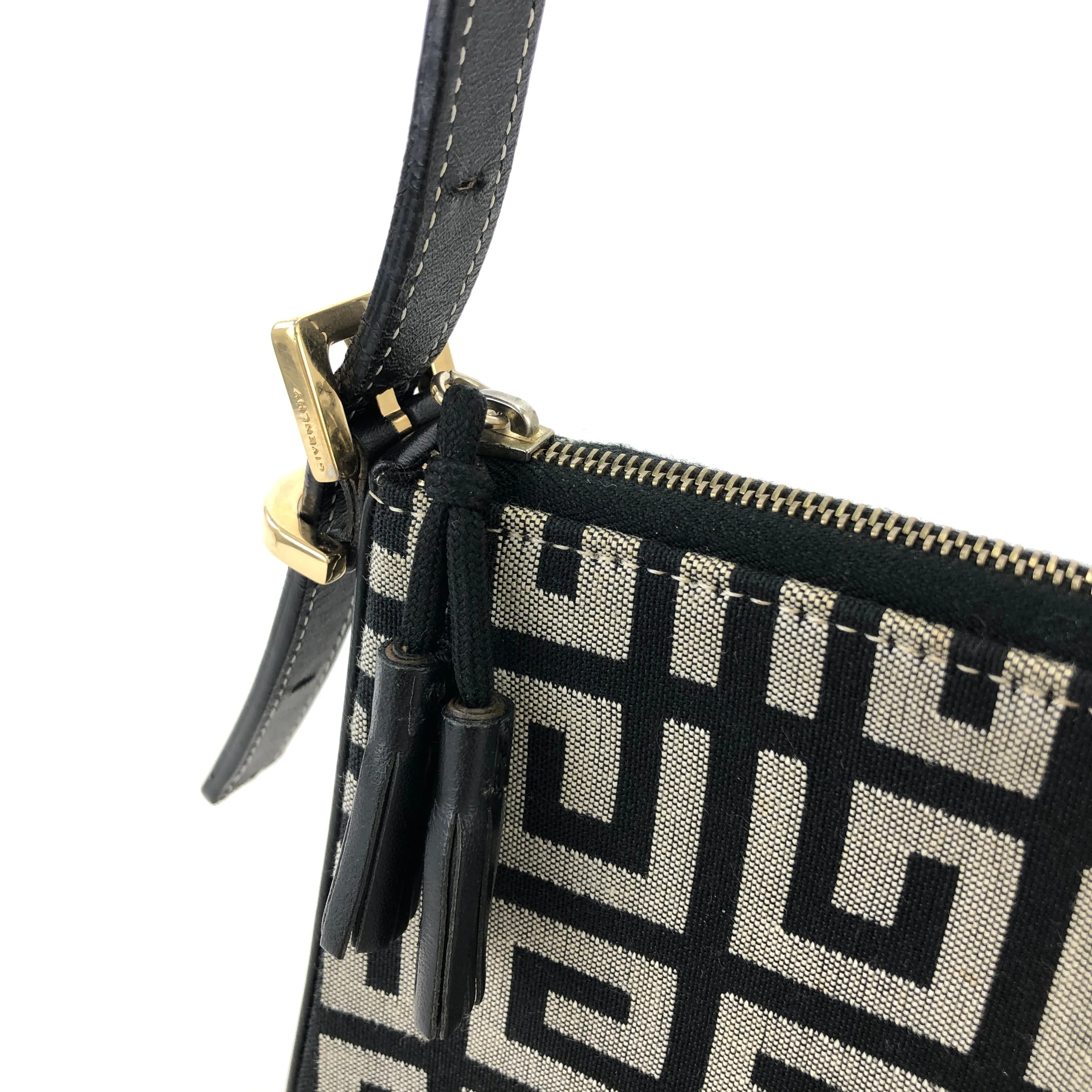 GIVENCHY Monogram Logo Canvas Hobo bag Handbag Black Vintage Old 3yxbf7