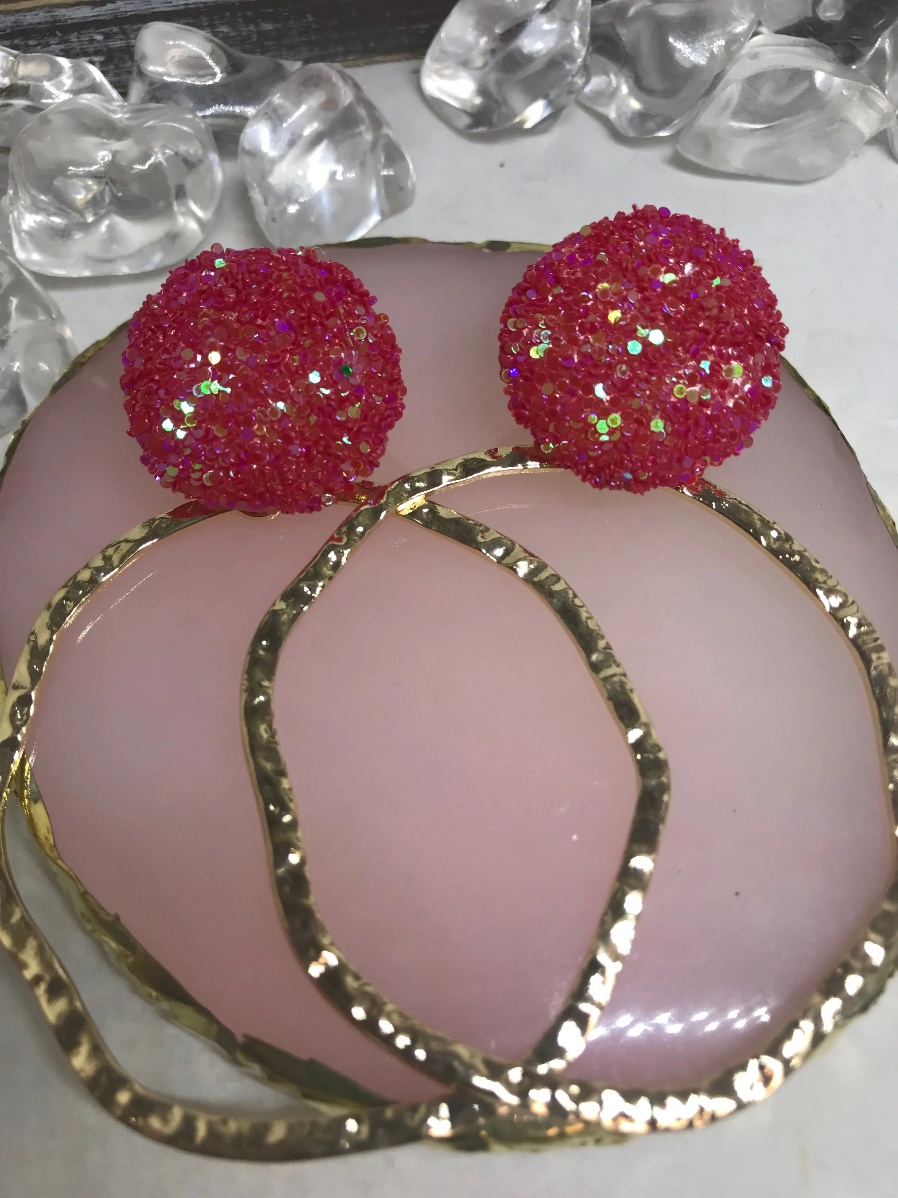Glitter/Gold Earrings