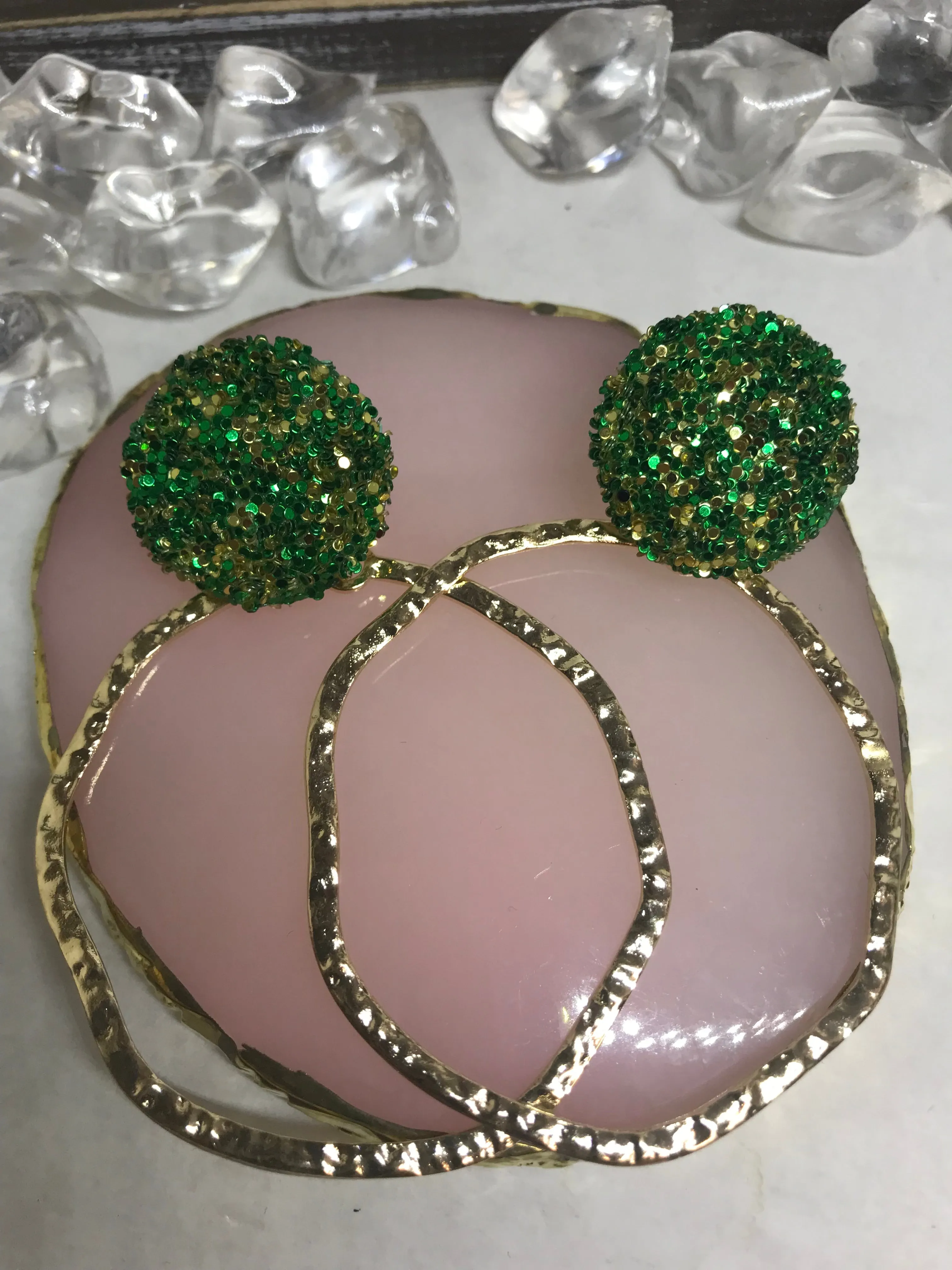 Glitter/Gold Earrings
