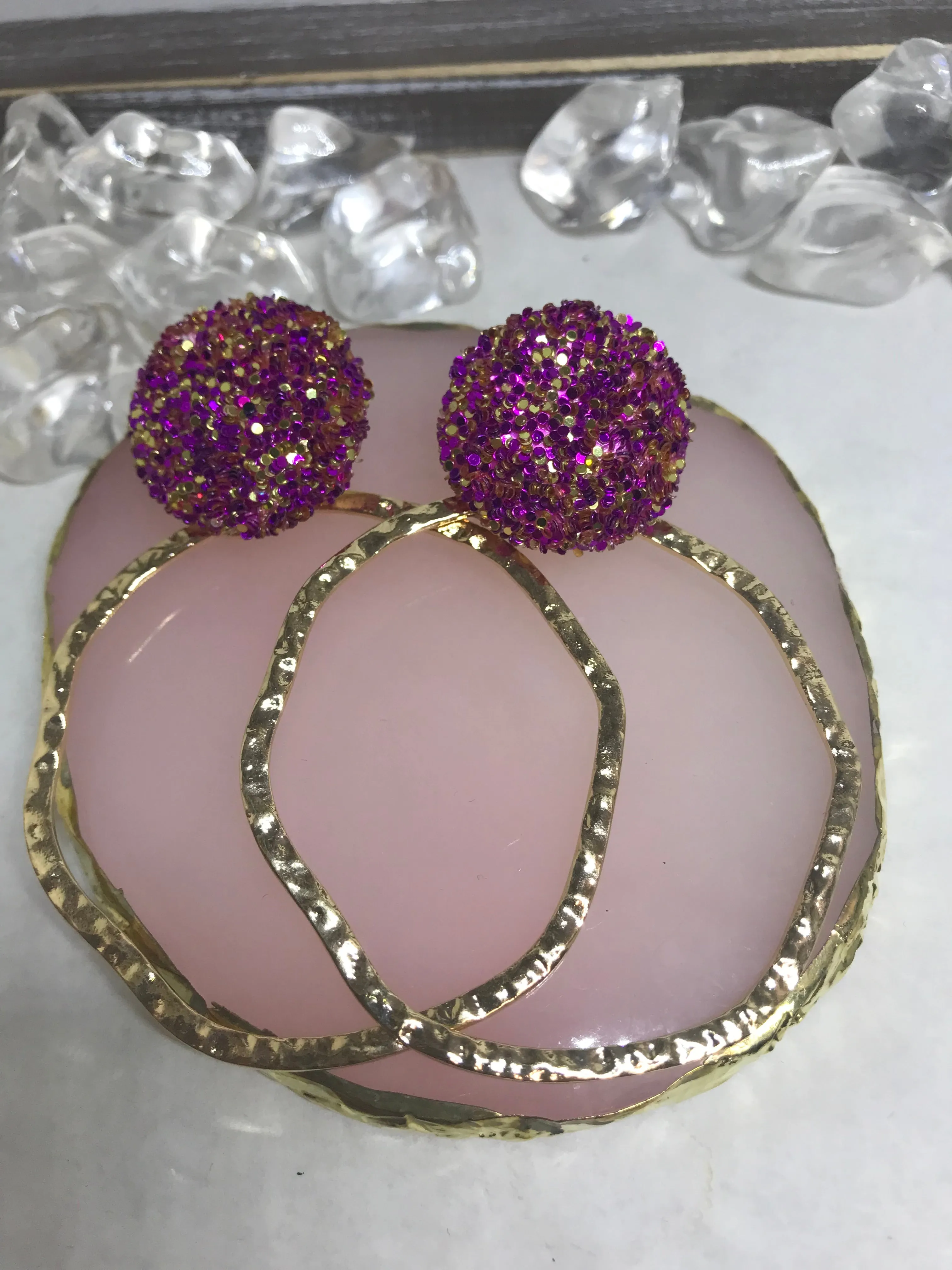 Glitter/Gold Earrings