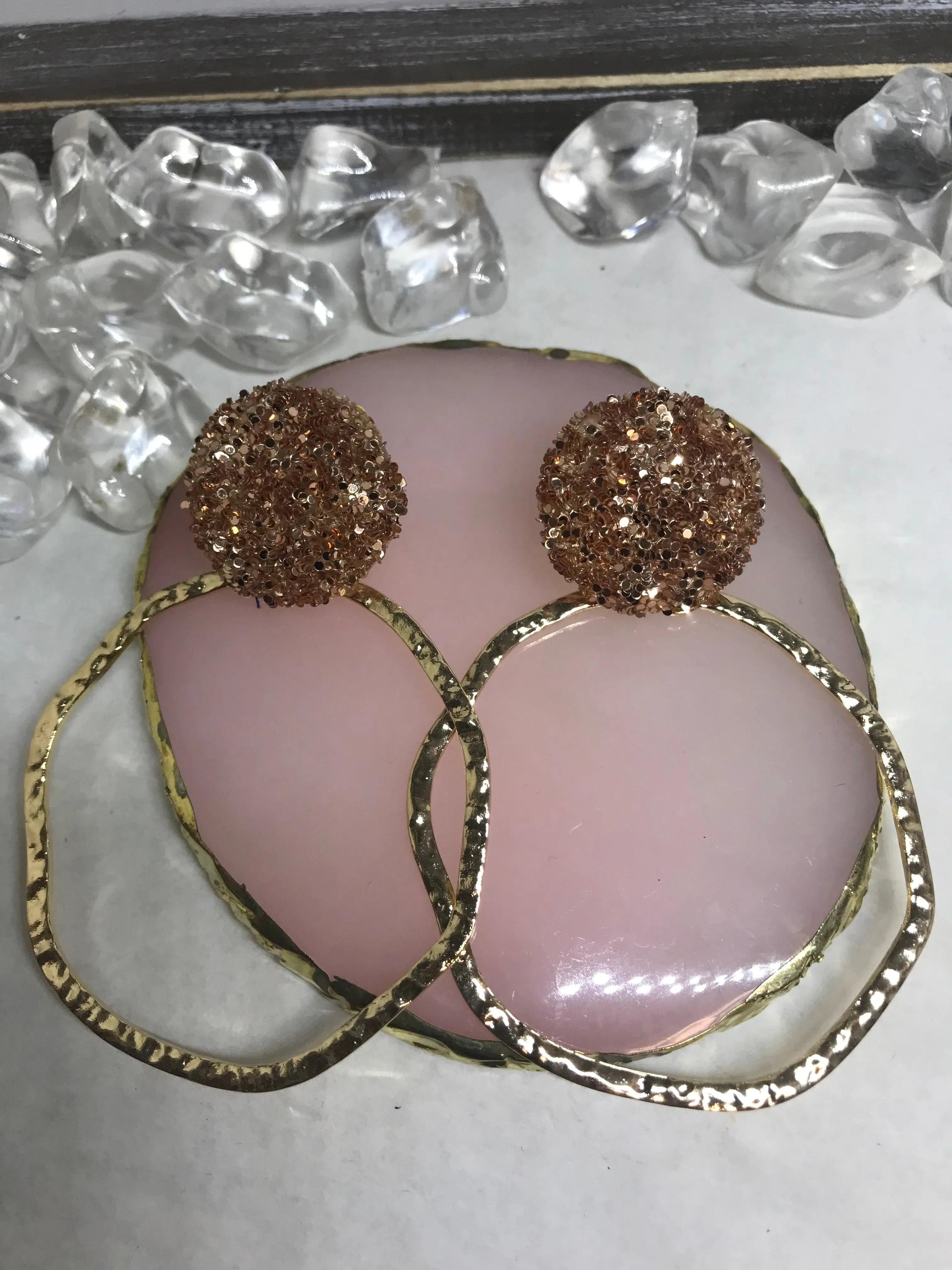 Glitter/Gold Earrings
