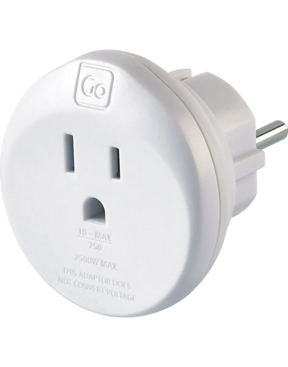 Go Travel USA-EU Grounded Adapter