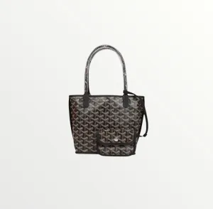 goyard anjou black tote mini