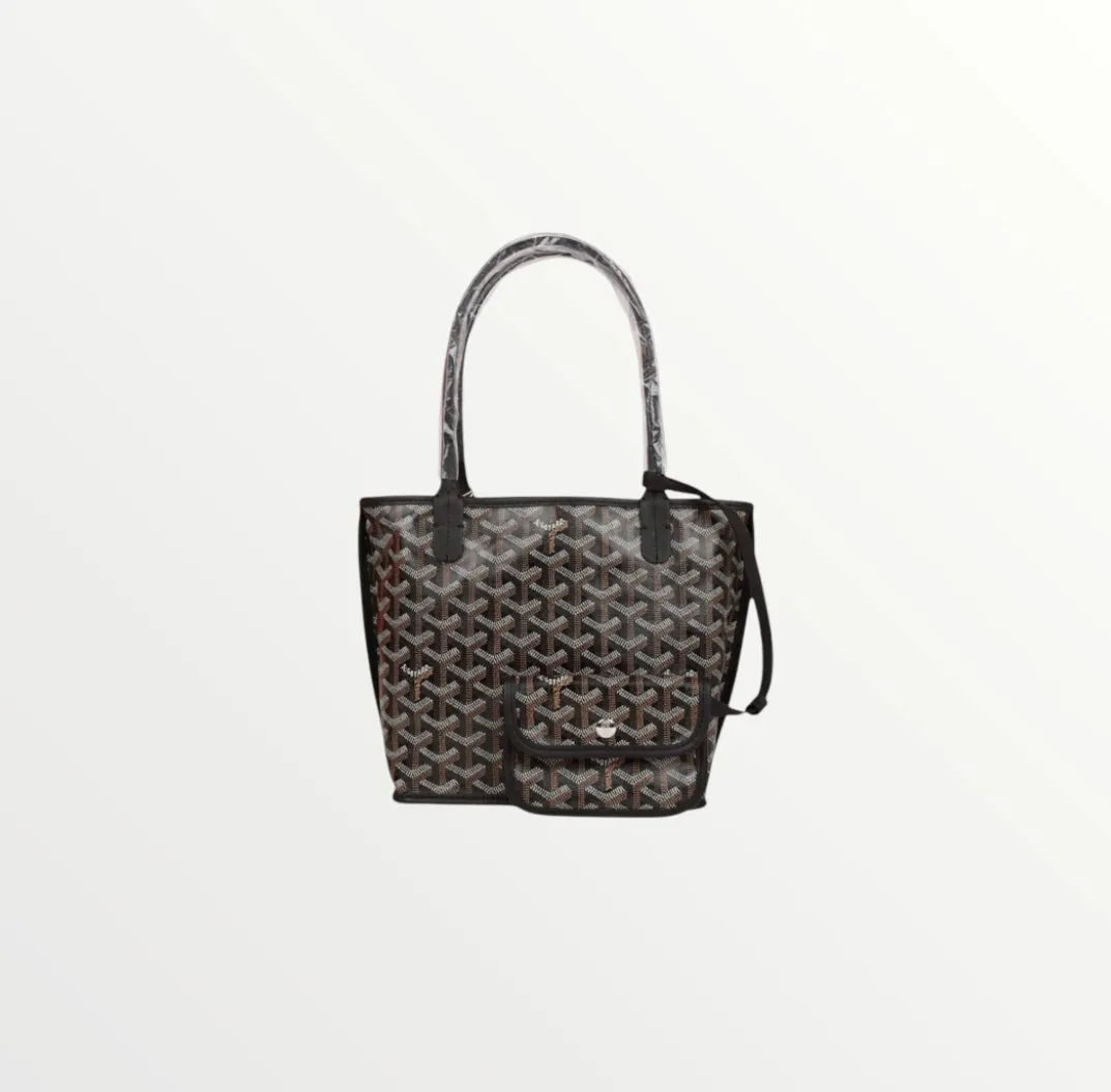 goyard anjou black tote mini