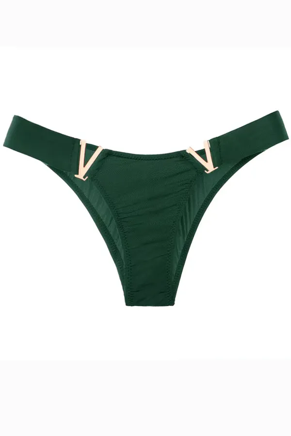 Green Cheeky Cut Panty with V Shape