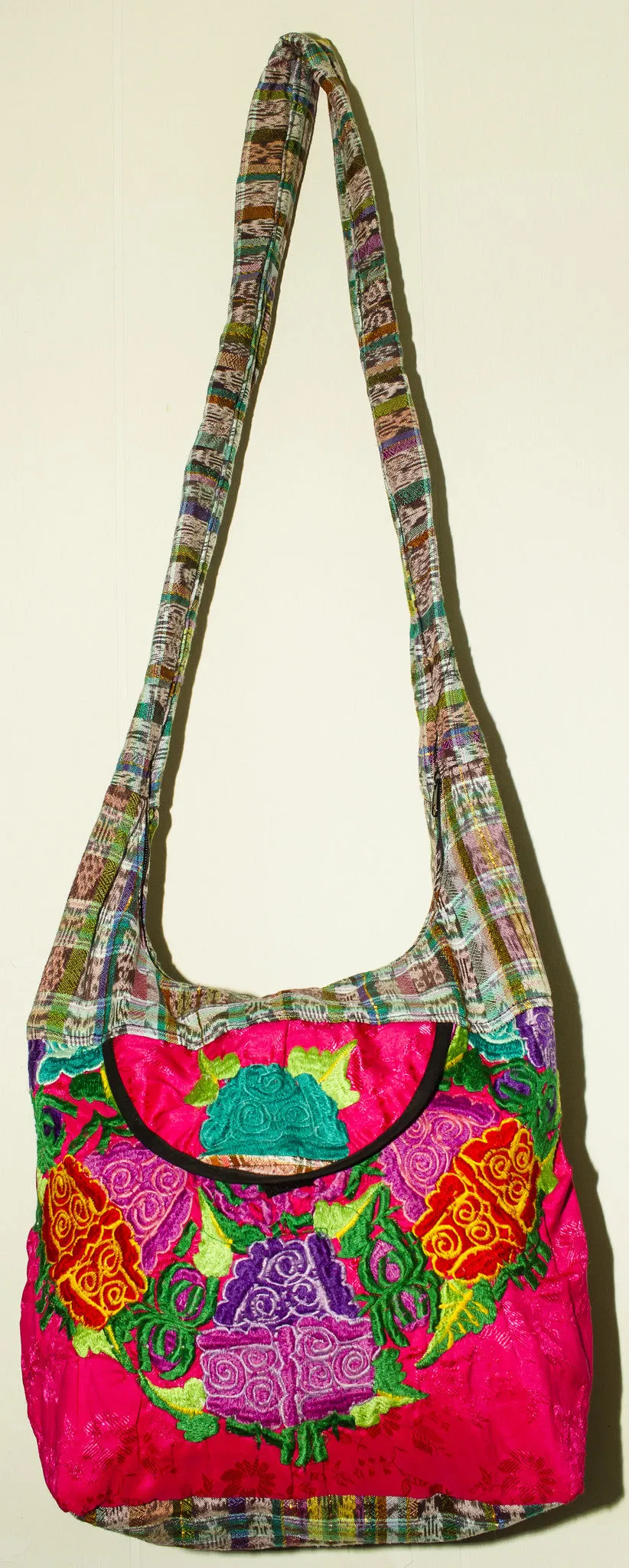 GUATEMALA PURSE HAND EMBROIDERED FLOWERS BAG X-LARGE GPL008