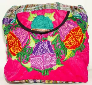GUATEMALA PURSE HAND EMBROIDERED FLOWERS BAG X-LARGE GPL008
