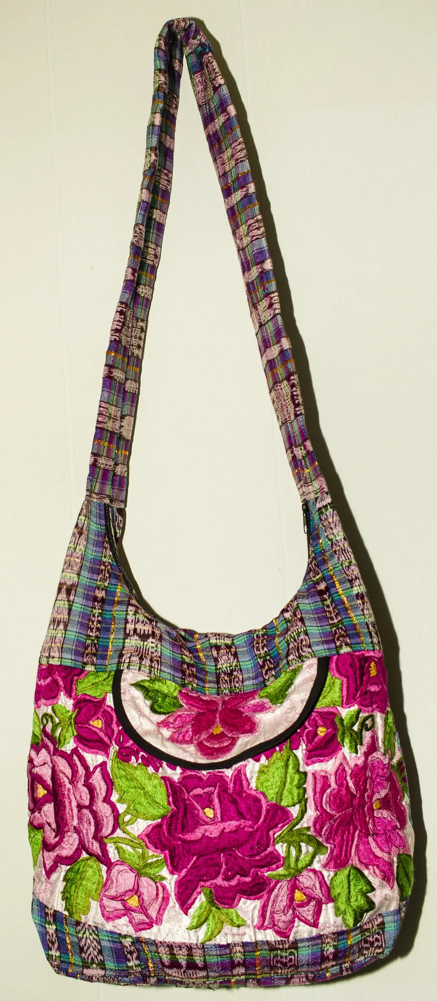 GUATEMALA PURSE HAND EMBROIDERED FLOWERS BAG X-LARGE GPL009