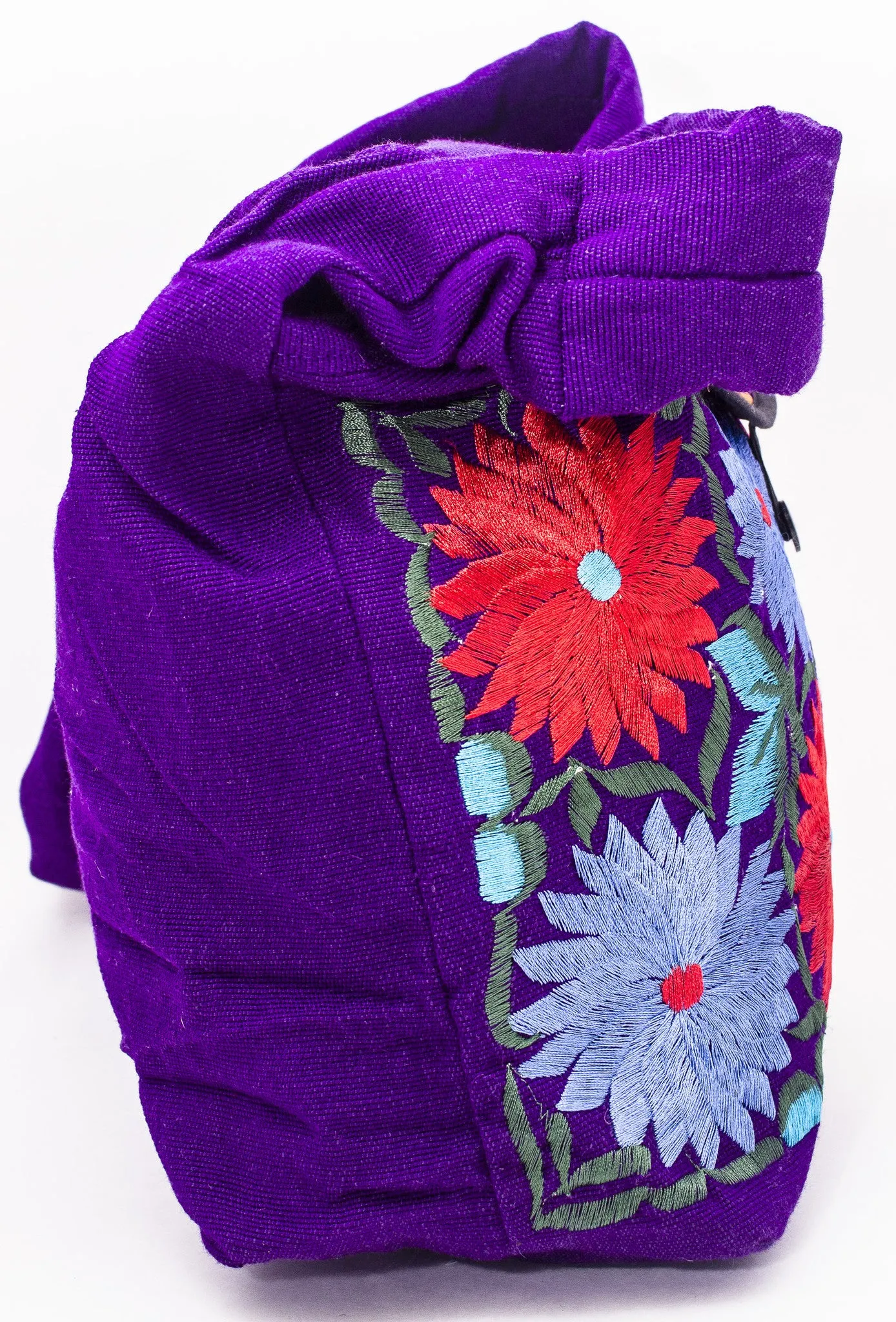 GUATEMALA PURSE HAND EMBROIDERED FLOWERS HOBO BAG X-LARGE GPL006