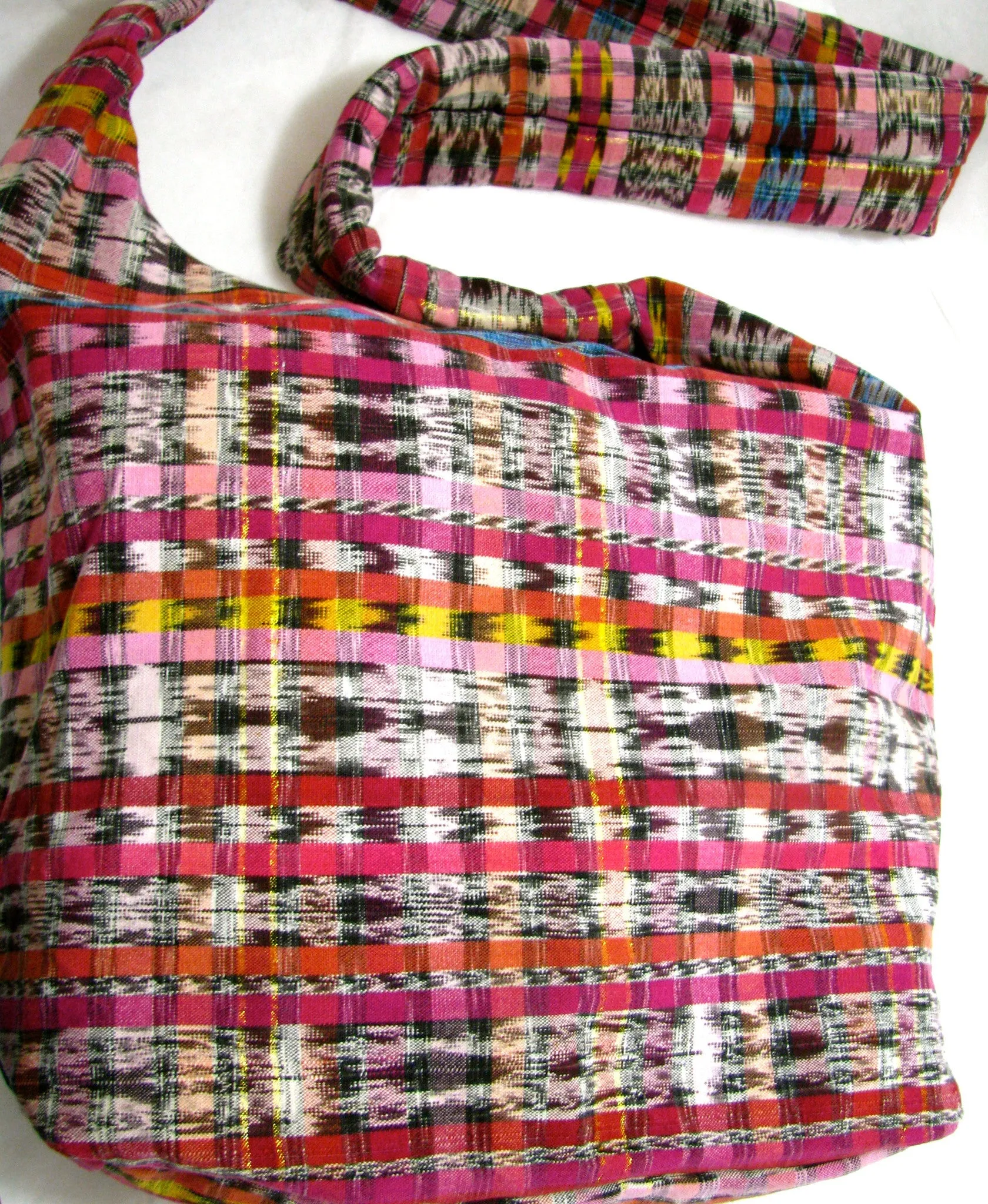 GUATEMALA PURSE HAND EMBROIDERED FLOWERS HOBO BAG X-LARGE GPL017