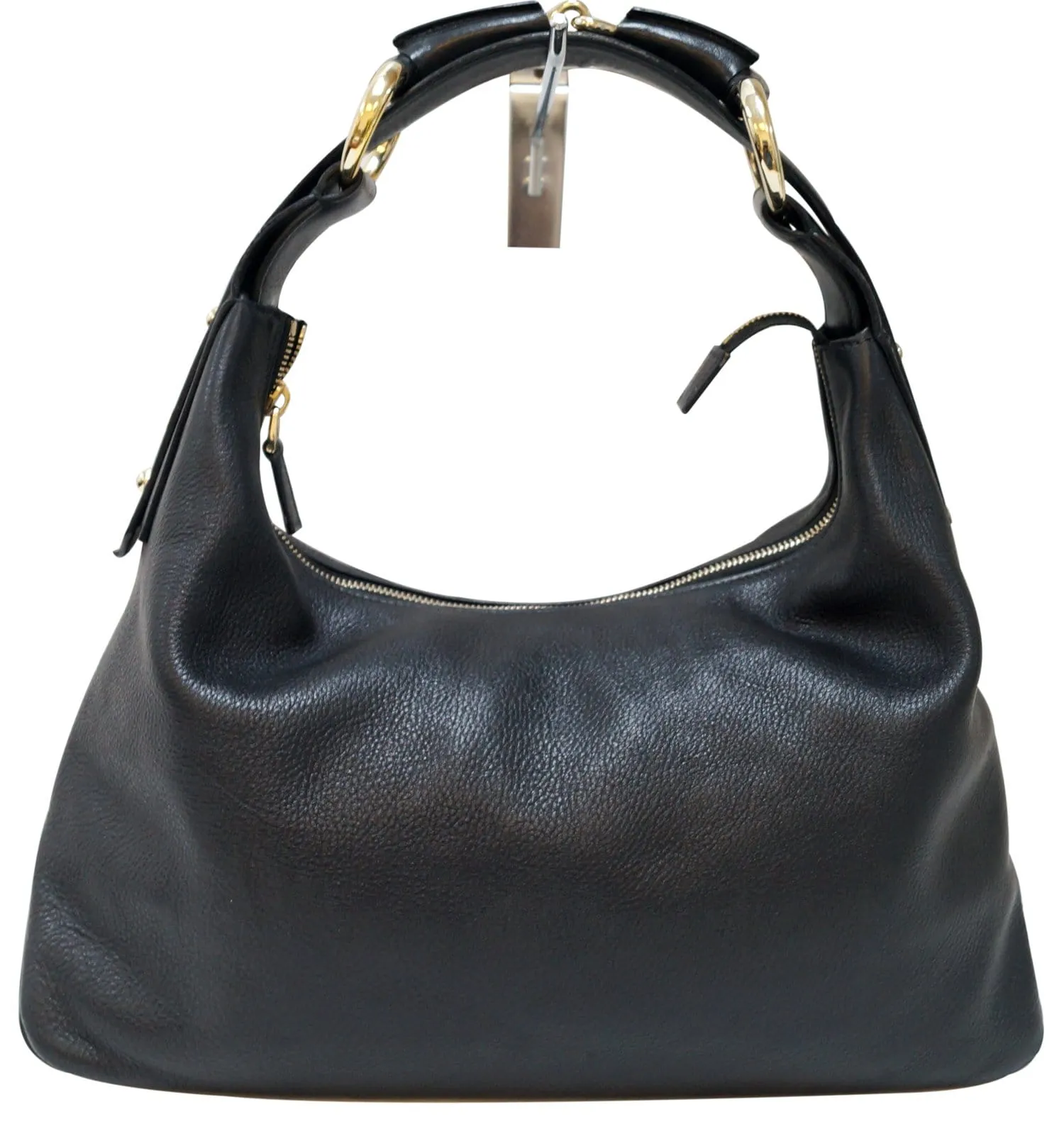GUCCI Black Leather Horsebit Hobo Bag 115867
