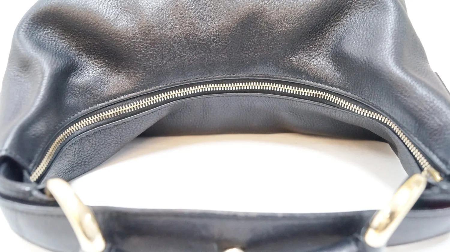 GUCCI Black Leather Horsebit Hobo Bag 115867