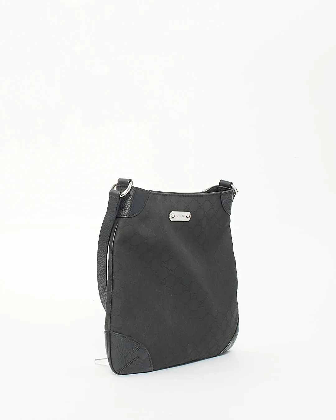 Gucci Black/Brown Monogram GG Canvas Hobo Shoulder Bag