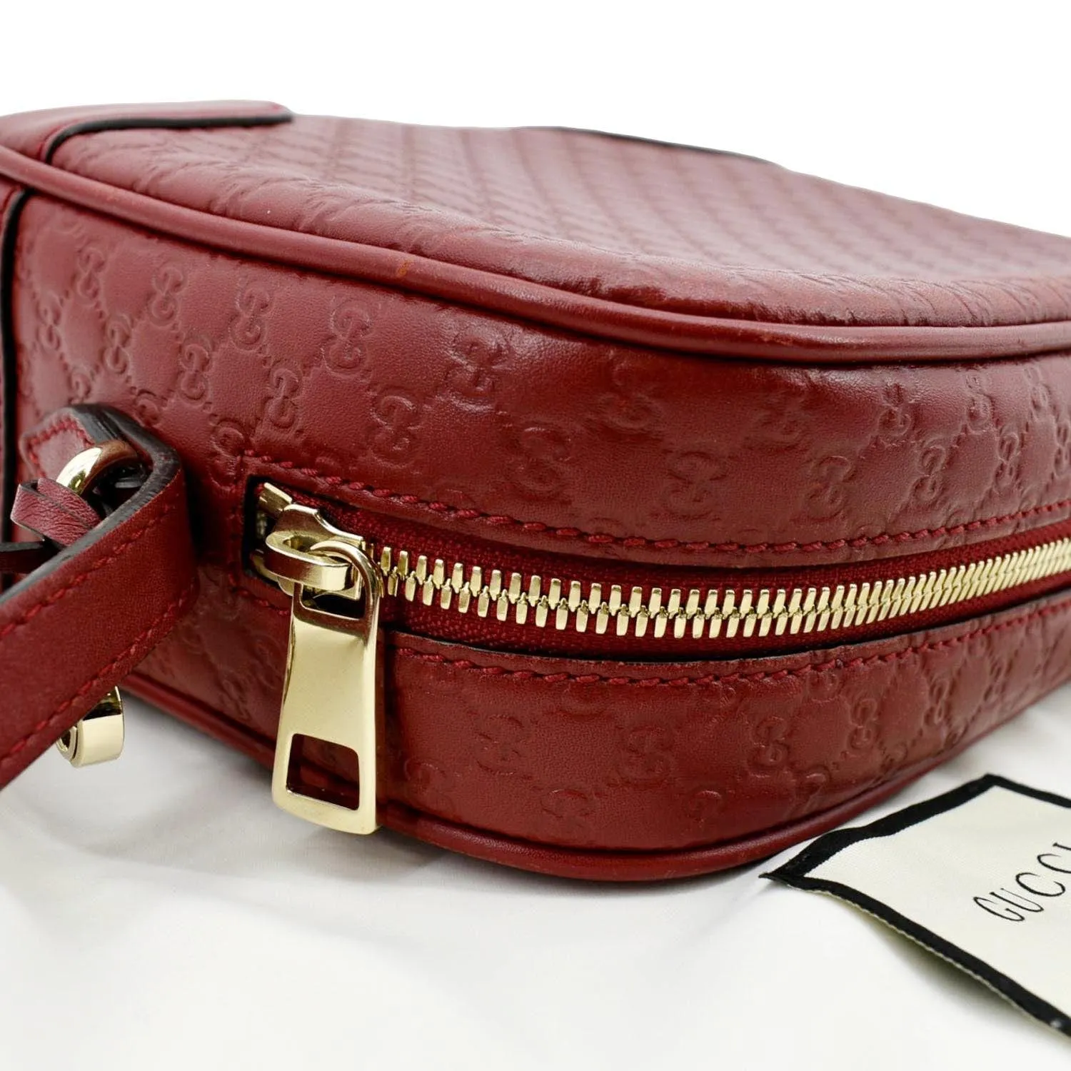 GUCCI Bree Micro GG Leather Crossbody Bag Red 449413